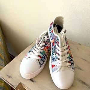 Brand new tennis shoes celebrating dance!